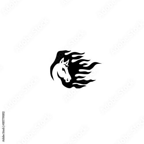 Black and White Horse Logo, Y...