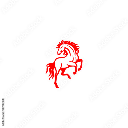 Elegant Horse standing Logo f...
