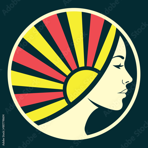 Egyptian Queen Head Beauty Luxury Logo Design Historical Vector Icon Template