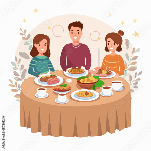 Family Dinner: A Cozy Mealtime Gathering with Loved Ones.