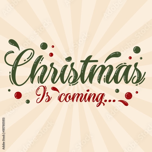 Merry Christmas lettering with retro background calligraphy