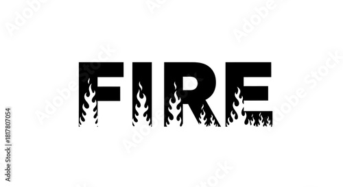 Fiery Font: Creative Word Design with Burning Flames for Graphic Appeal,Bold and Impactful