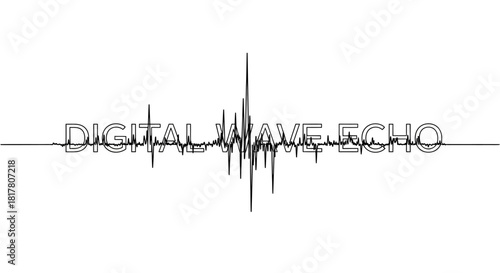 Minimalist audio waveform illustration representing digital communication and sound engineering