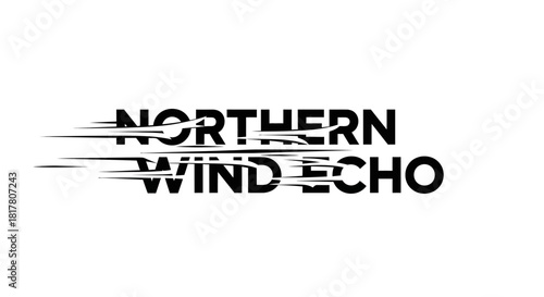 Striking typographic design: Northern Wind Echo with wind effect for logo templates