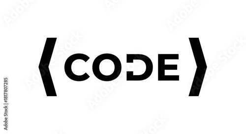 Minimalist representation of coding with simple typography and bracket symbol design
