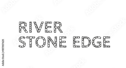 River Stone Edge Typography with a unique pebble texture for brand identity design