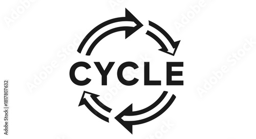 Modern design of cycle arrow with clear font and circular arrangement illustration