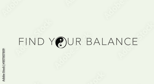 Minimalist artwork representing equilibrium and well being featuring the ying yang symbol in the