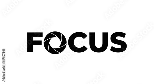 Focus logo concept, embodying clarity and precision with an aperture design for photography and