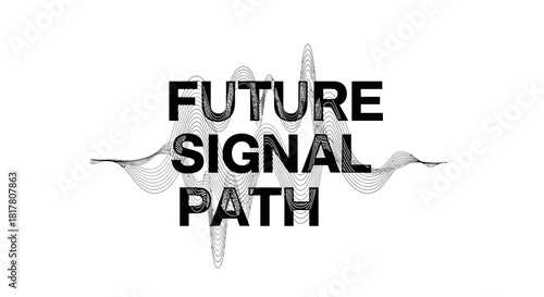 Futuristic signal visualization with path overlay for advanced technology concept