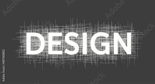 Abstract design illustration with interconnected white lines on a dark gray backdrop