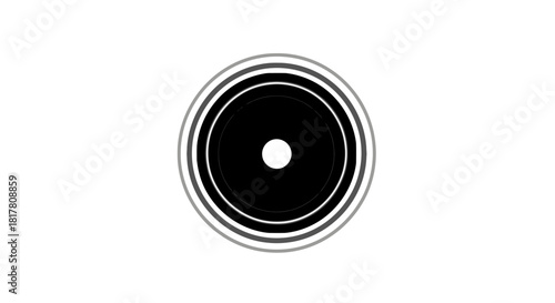 Abstract concentric circular design featuring contrasting black and white elements, enhancing
