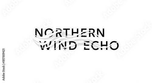 Minimalistic logo concept featuring the text northern wind echo, creating a visual breeze effect