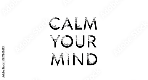 Zen message with relaxing waves pattern, designed to promote mindfulness and mental stillness