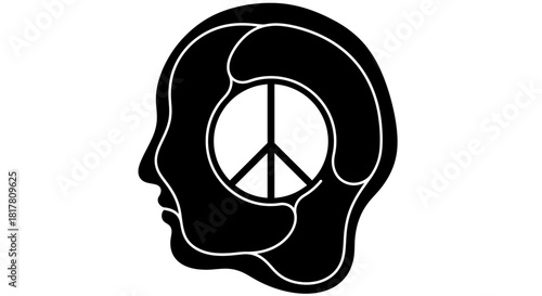 Conceptual peace mind: Abstract representation of inner harmony and pacifist ideals