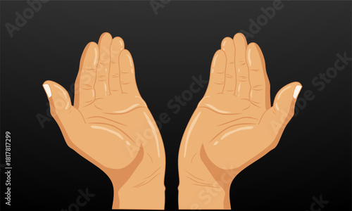 simple design of praying palms