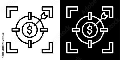 Financial Targeting  Icon Set White Style Collection