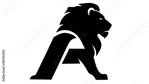 Bold and powerful lion logo concept, striking initial letter A design for a modern brand identity, perfect for businesses seeking strength and distinction