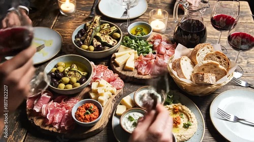 Elegant dining experience with gourmet food and wine