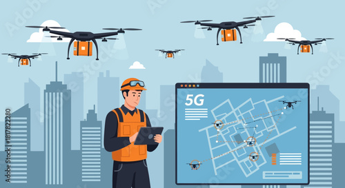 Innovative Logistics: Drone Fleet Management with 5G Connectivity in Urban Environment