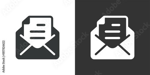 Email Review icon. Solid glyph series icon