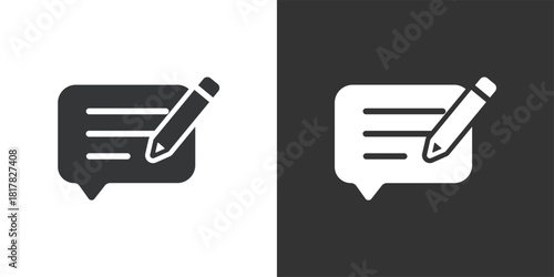 Write a Review icon. Solid glyph series icon