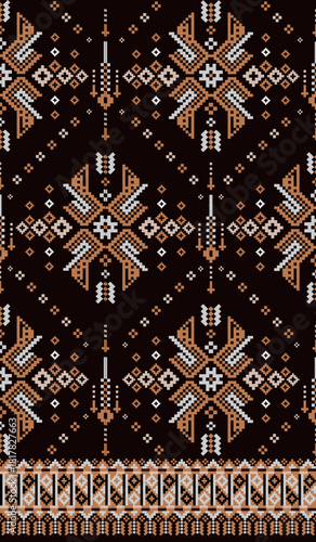 beautiful pixel tribal pattern inspired by each native pixel fabric like wayuu African native American southeast Asian traditional textile Thai silk pattern Aborigine Australian and Columbian fabric