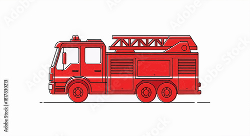 Simple Fire Truck Vector Illustration