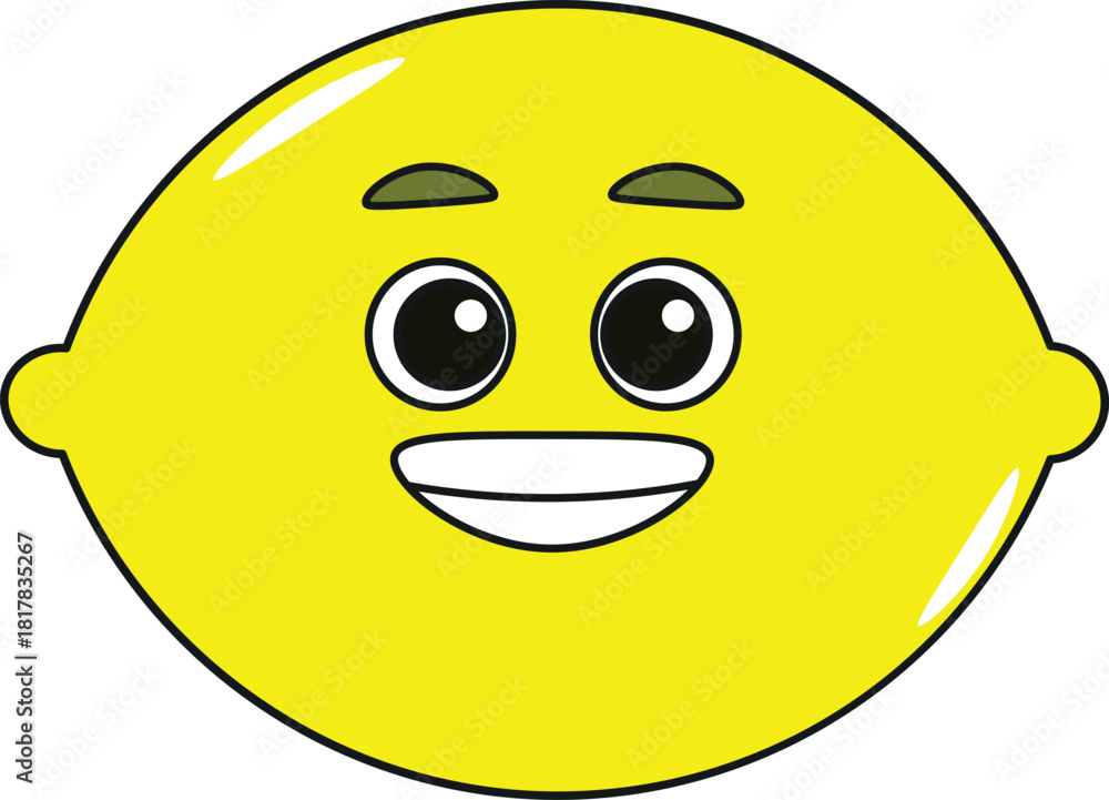 Fototapeta premium Cute fruits cartoon. Flat vector illustration. Cute fruit on white background