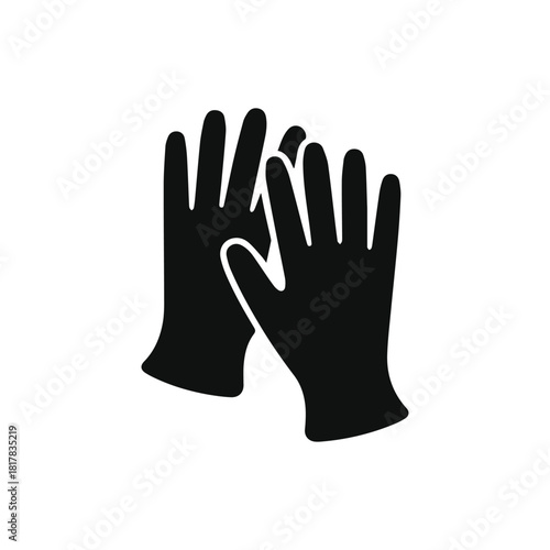 Medical gloves silhouette vector illustration isolated on white background