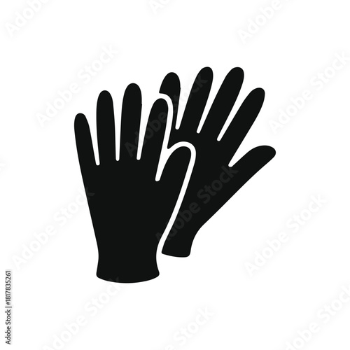 Medical gloves silhouette vector illustration isolated on white background