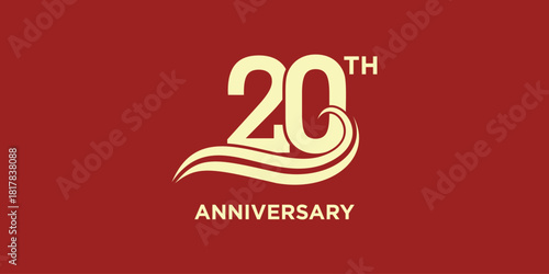 20th anniversary logo design. Celebration day special vector symbol concept.