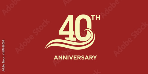 40th anniversary logo design. Celebration day special vector symbol concept.