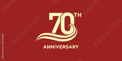 70th anniversary logo design. Celebration day special vector symbol concept.