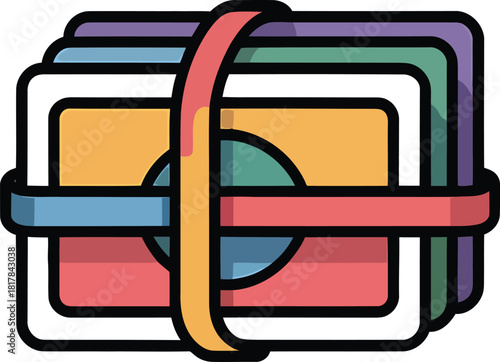 Pictures stack icon vector graphic of photo album images scrapbook art design