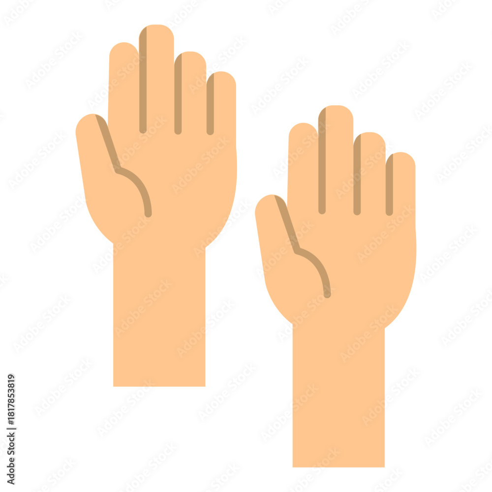 Fototapeta premium RaisedHand Vector Flat Icon Design