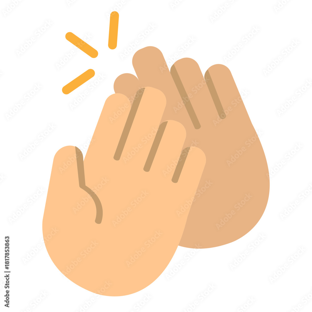 Fototapeta premium ClappingHands Vector Flat Icon Design