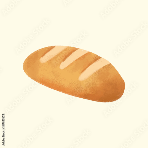 Illustration of an Watercolor Painting loaf bread