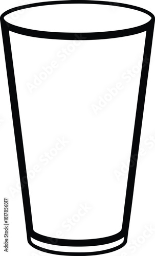 Pint glass line art simple clean outline vector