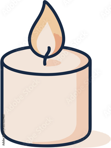 Soft pastel 2D flat icon of a single hope candle symbol representing remembrance, humanitarian support, and global unity.