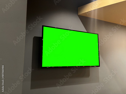 A Green Screen TV in Hotel Lobby