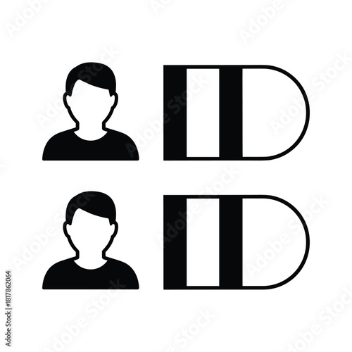 Two people with identification cards isolated on