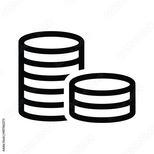 Stack of coins isolated on, representing wealth and finance