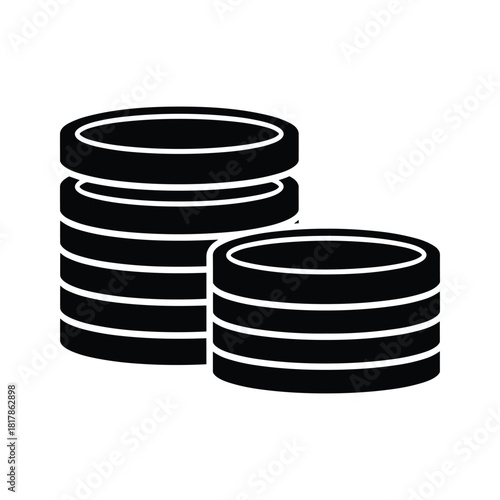 Stacks of coins isolated on represent wealth and investment