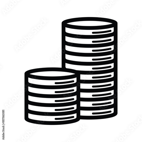 Stack of coins isolated on, representing wealth and investment