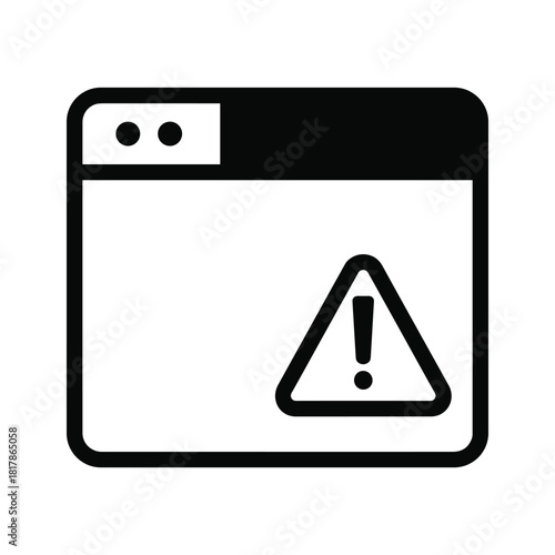Website error icon with exclamation mark isolated on