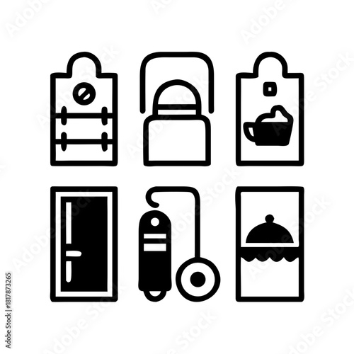 Hotel service icons isolated on for web and mobile app