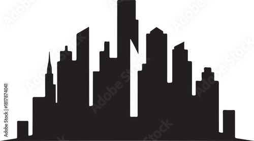 Wallpaper Mural Modern city skyline silhouette against white background Torontodigital.ca
