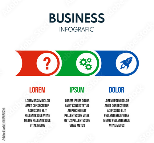 3 steps workflow, business strategy infographic, progress visualization, steps to success diagram, presentation template