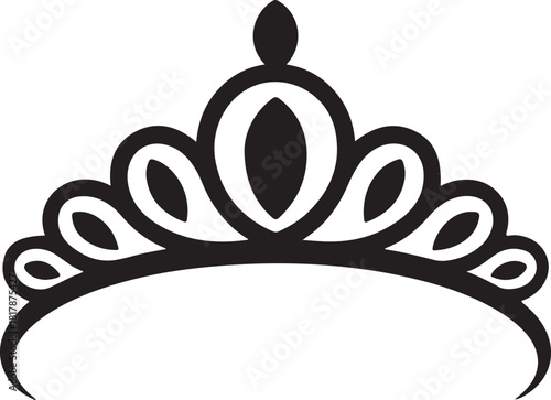 Simple black and white silhouette of a princess tiara